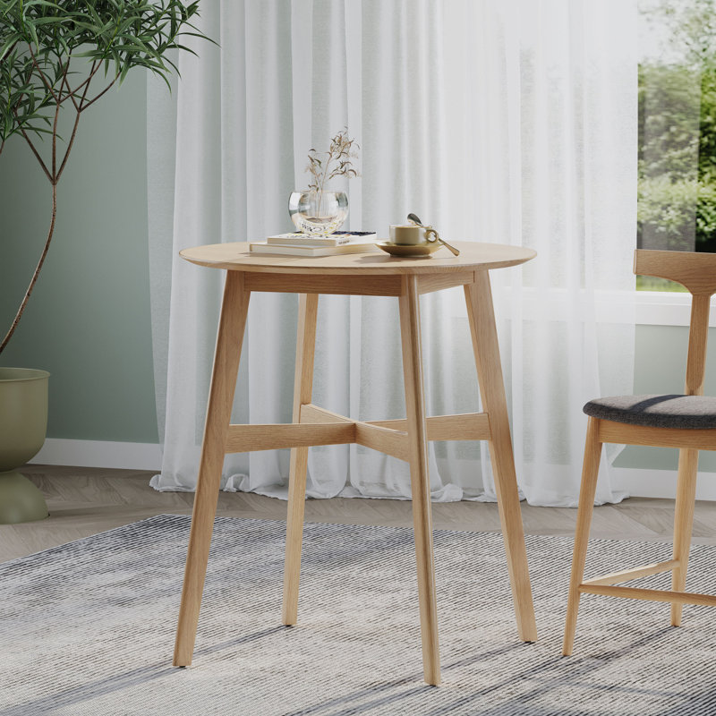 Wood Counter Height Round Dining Table, Natural