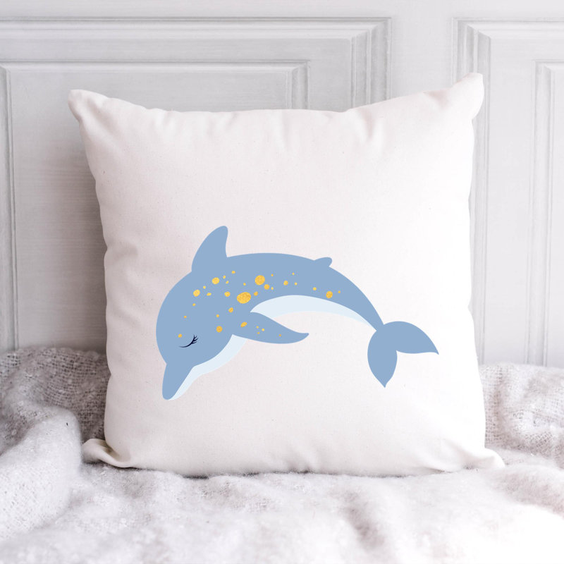 Nautical Sea Life_3 - Coussin décoratif en polyester inclus, H 16 po x l 16 po