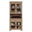 Pour bureau, finition brune, style, bois d'ingénierie, tablette réglable derrière le verre trempé encadré, gestion des câbles, profondeur de 31,89 po, largeur de 17,77 po, hauteur de 42,55 po, poids de 76,3 lb