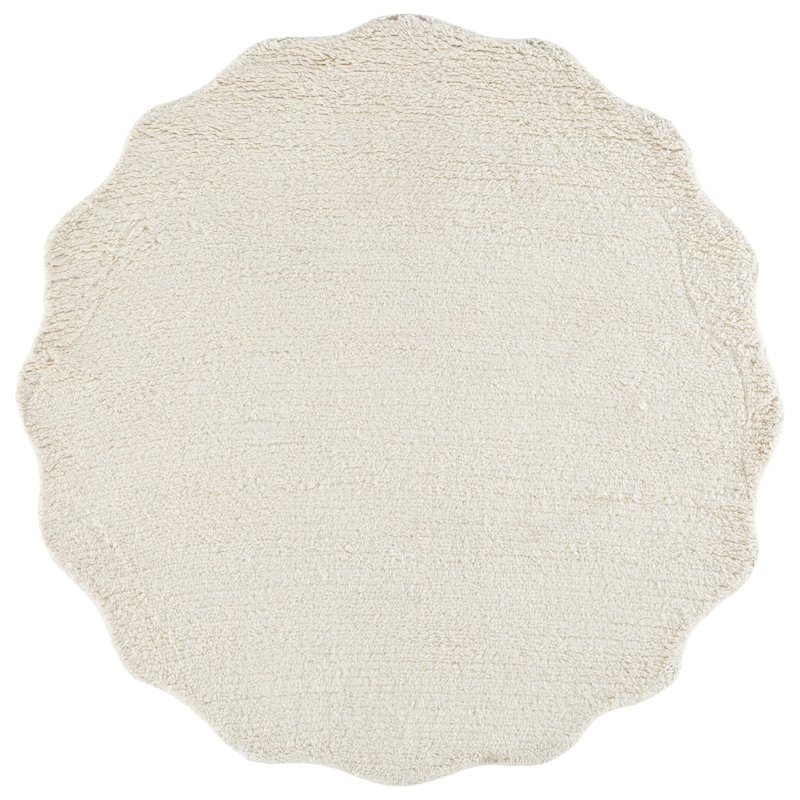 Kassandrea Tufted Wool Pile Solid Color Rug, Square 6"