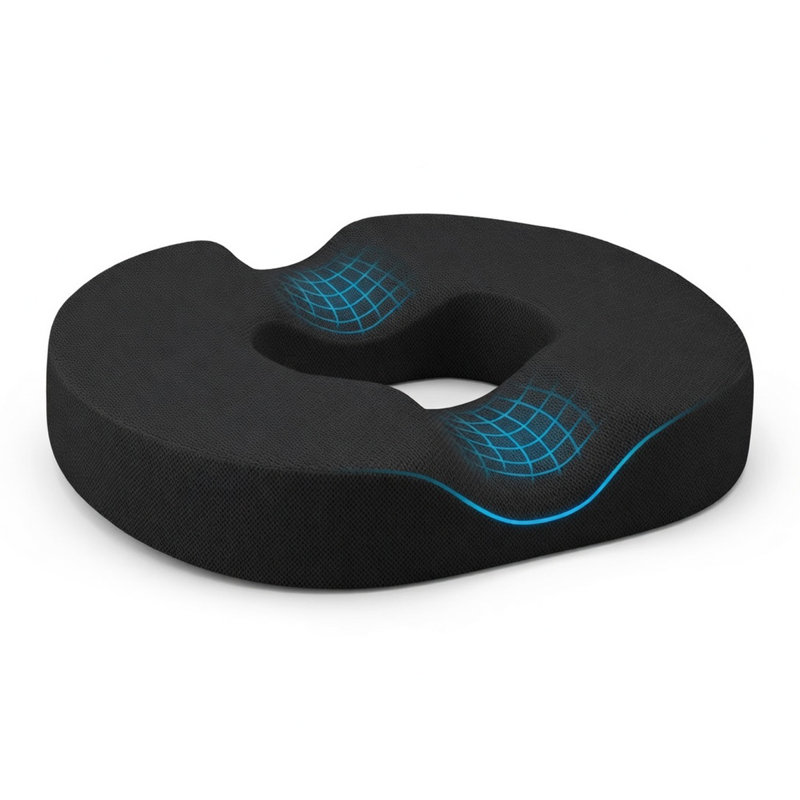 Coussin de siège ergonomique en mousse à mémoire de forme pour beigne et soulagement de la pression - très grand 19,3 po x 14,5 po x 4,13 po