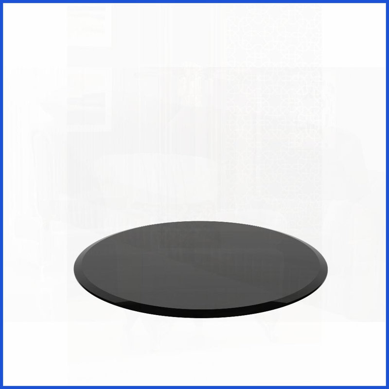 Table basse 24 pouces en verre trempé, bords biseautés épais de 1/2 po - facile à nettoyer et durable pour le salon, Noir