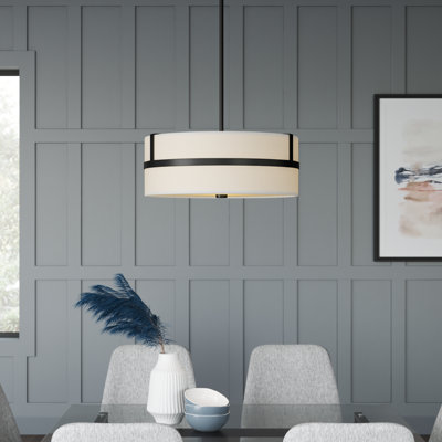 Luminaire suspendu tambour simple 4 lumières Gilbreath