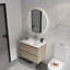 Meuble-lavabo de salle de bain 24 po, lavabo en céramique, 2 tiroirs à fermeture douce, chêne, meuble-lavabo Modern Flair 24 po-519676855