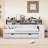 Wooden Twin Size Daybed with Storage Shelves, Multi-functional Bed with Two Storage Compartments and Study Desk-1626859441