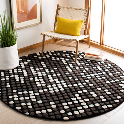 Tapis noir / blanc touffeté à la main Amier