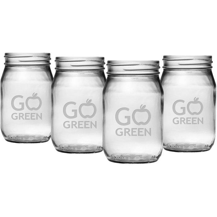 Pot à mason en verre vert go