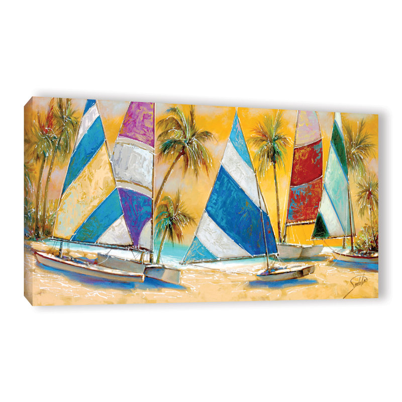 «Grand Bay Sails», reproduction d'art sur toile tendue, H 12 po x l 24 po x P 2 po