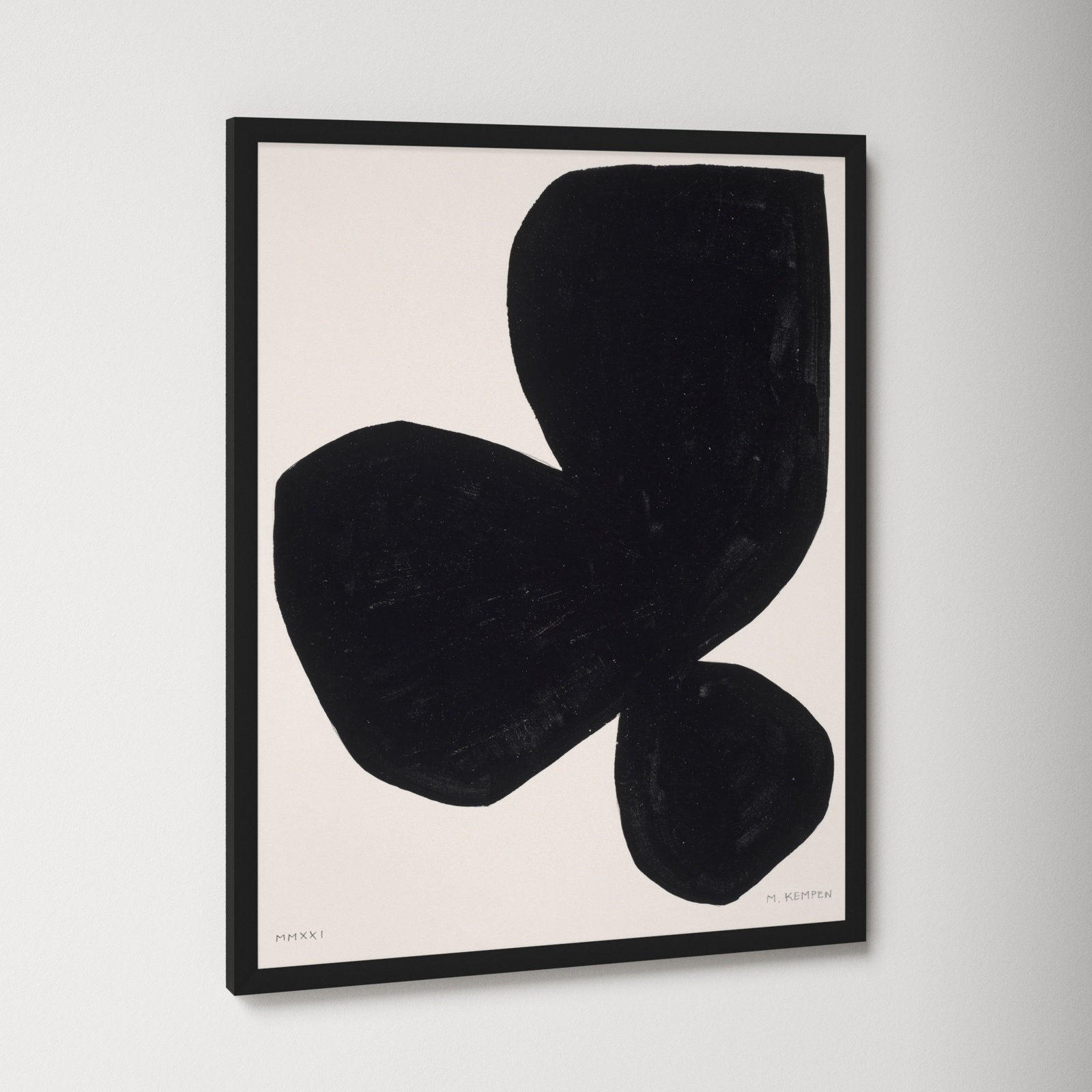 Shauna "Module on White 5" Painting, Black, 50" H x 40" W x 1.25" D