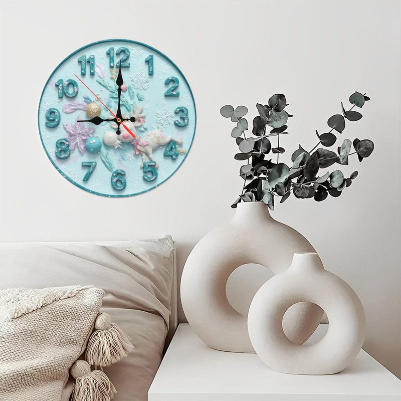 Horloge d'hiver avec chiffres de renne