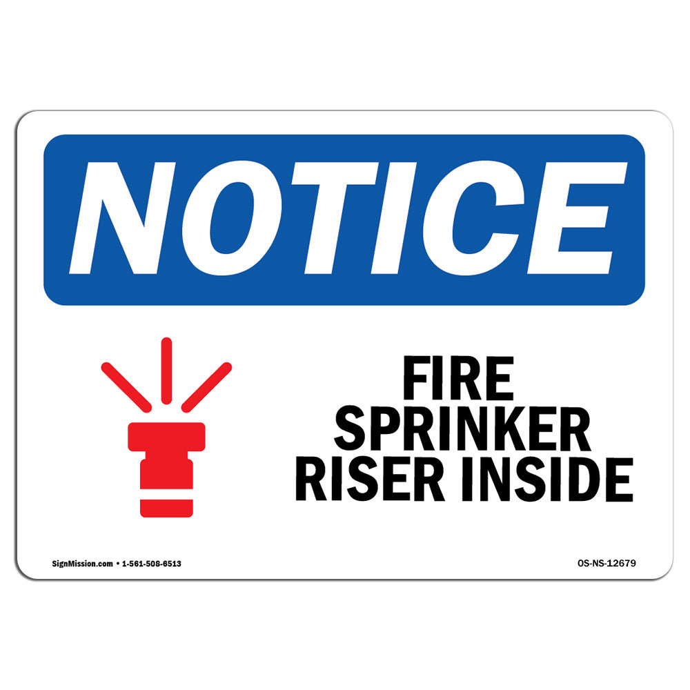 SignMission Notice - Fire Sprinkler Riser Inside Sign | Wayfair