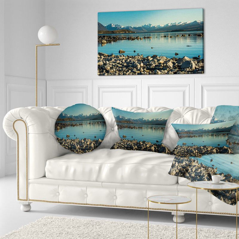 Coussin imprimé "eaux" dans rocky beach, 12 po x 20 po, Coussin lombaire