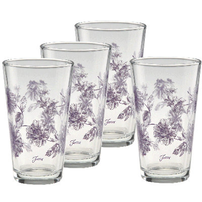 Fiesta Botanical Floral Lavender 16-Ounce Cooler Glass Set of 4