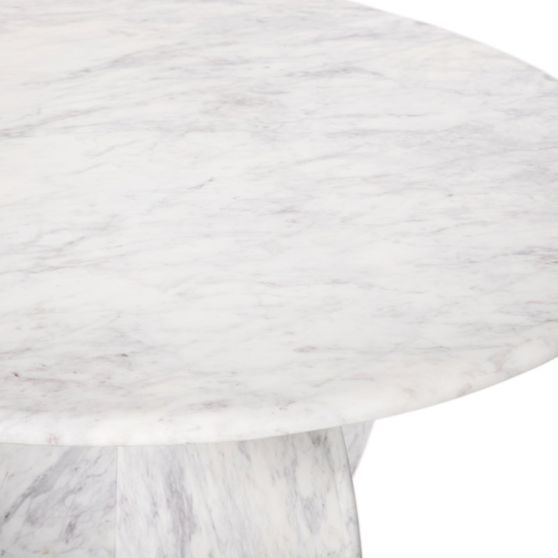 Hosni Round Marble Dining Table, White