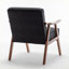 Pour salon supplémentaire | Fauteuil d'appoint compact, revêtement en velours avec cadre en bois massif noir mat-326864918