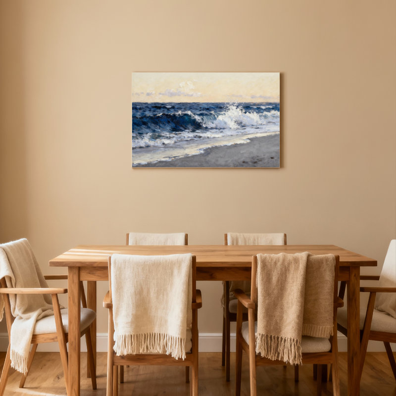 «Ocean Waves Seascape», reproduction de peinture à l'huile sur toile, art mural, H 24 po x l 36 po