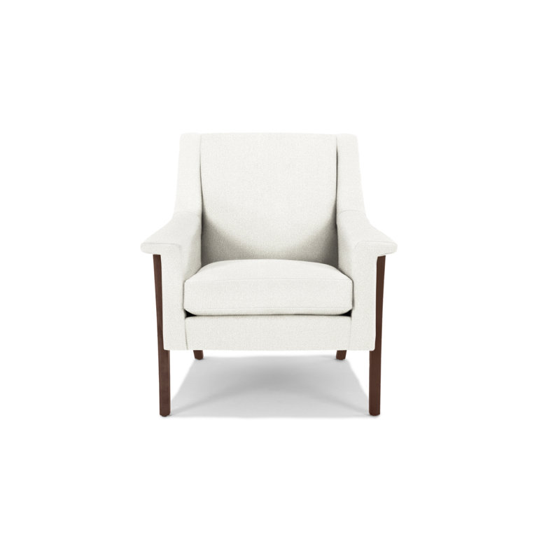 Arlo Armchair, Walnut, White Heron Polyester