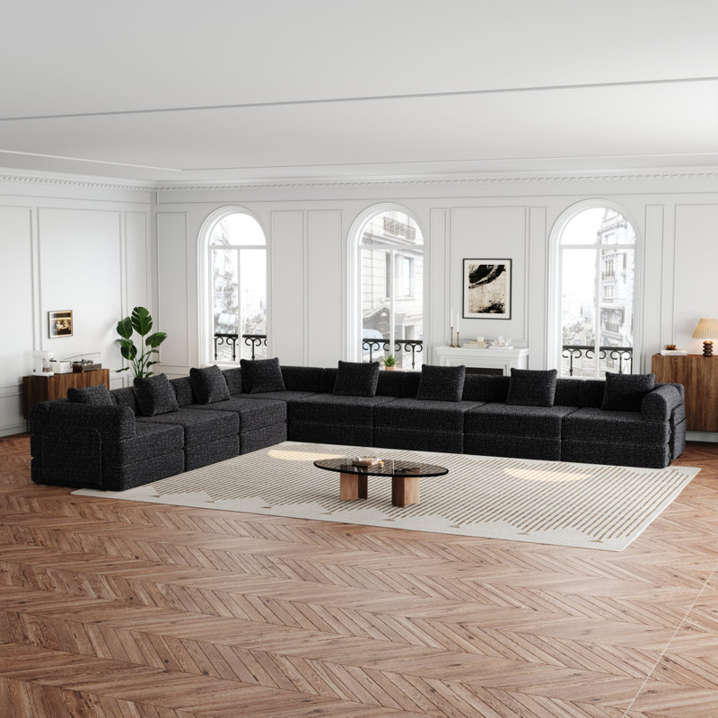 Canapé-lit convertible 8 places, canapé en chenille, équipé de poches de rangement latérales, canapé-lit pliant, adapté pour les salons, les chambres et les bureaux.
