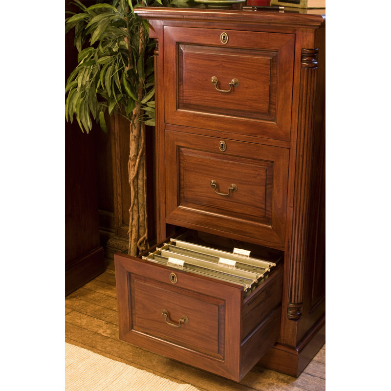 Christopher-Joseph 65cm Wide 3 -Drawer Solid Wood File Cabinet