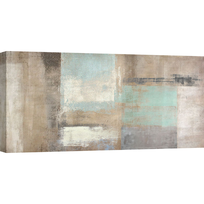 Waterfront Abstract by Ludwig Maun - No Frame Print on Canvas, 60cm H x 120cm W x 4cm D
