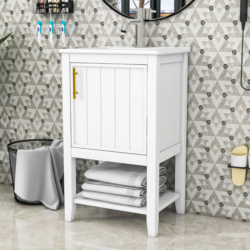 Meuble-lavabo simple 20,2 po avec comptoir en céramique Sekina, null