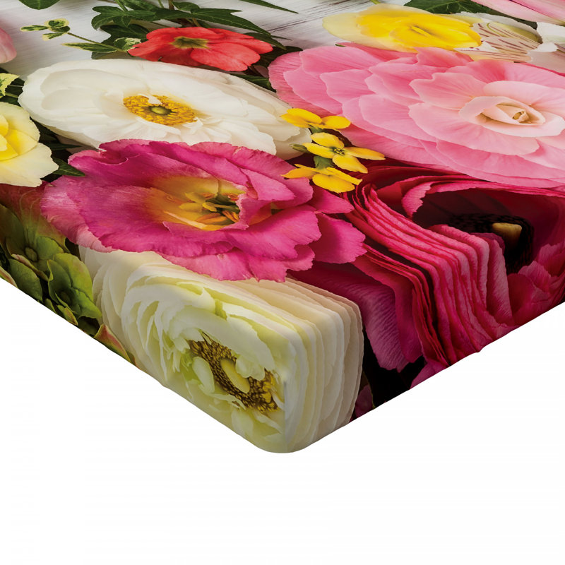 Microfiber Floral Fitted Sheet, Full Fitted Sheet