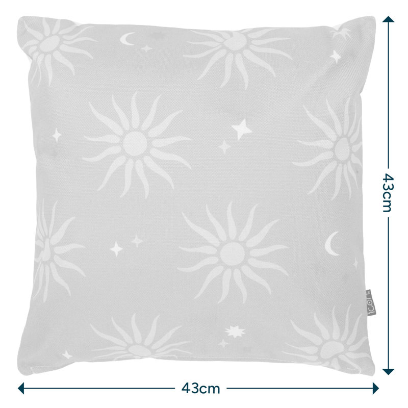 Indoor / Outdoor Abstract Square Throw Cushion, Yellow/Orange Summer Sun