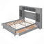 Lit, lit en bois avec armoire et tablette tout-en-un
