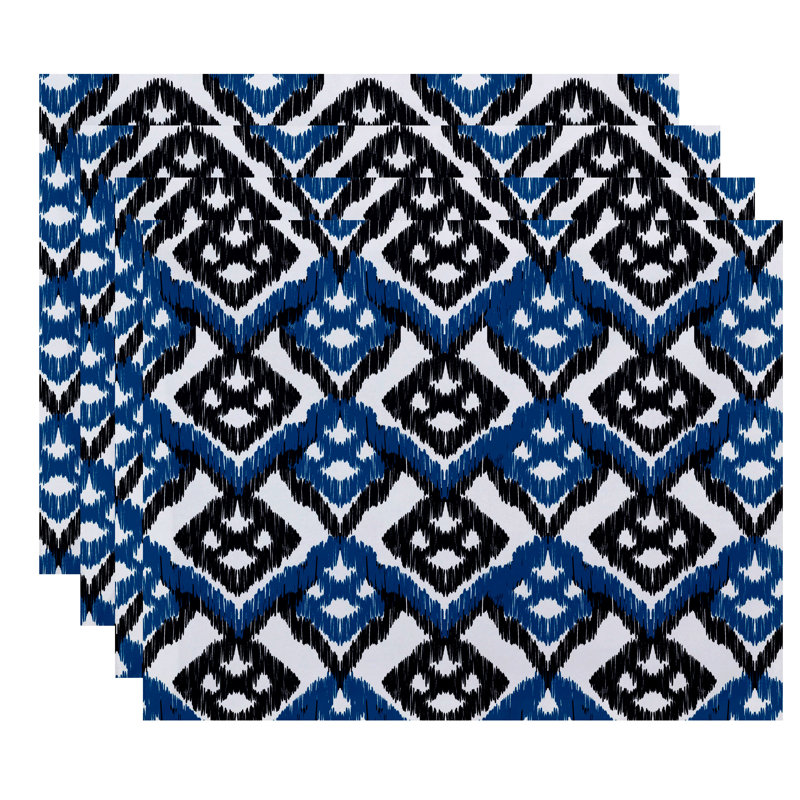 Ensemble de napperons 4 pièces Groth, Bleu sarcelle / bleu marine