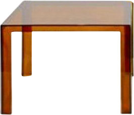 Invisible Coffee Table, Amber, 28.35" H x 39.37" L x 39.37" W