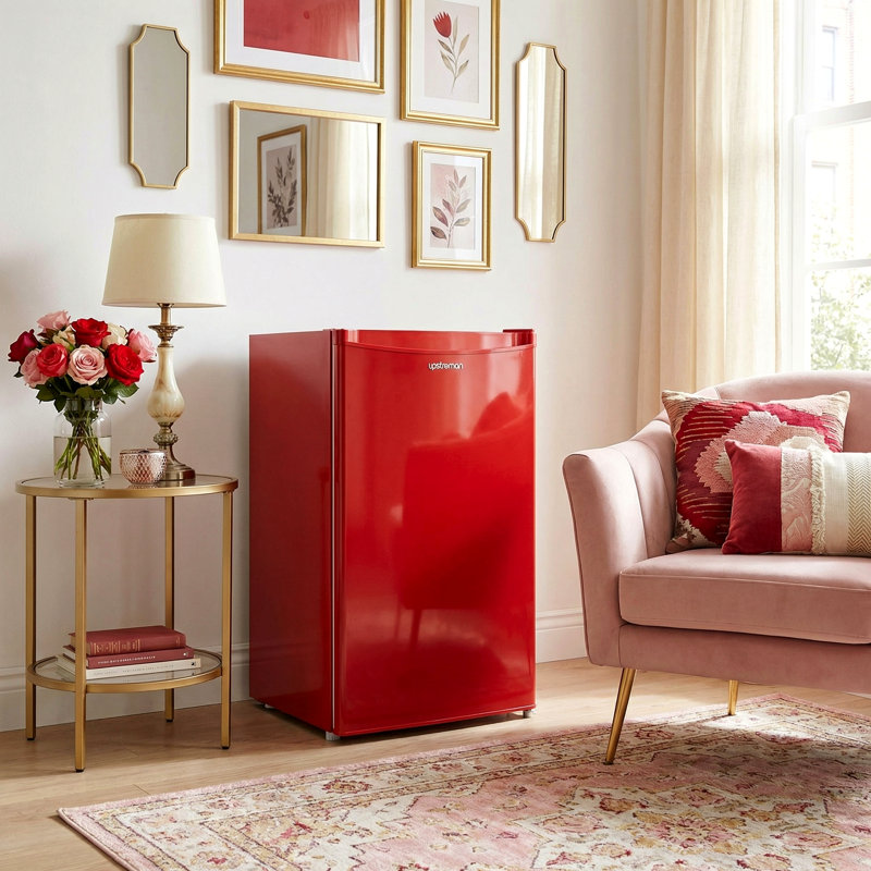 3.2 Cu.Ft Freestanding Mini Fridge with Reversible Door,ENERGY STAR, Red