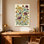 Motif floral de plantes et de fleurs avec des fleurs jaunes et rouges