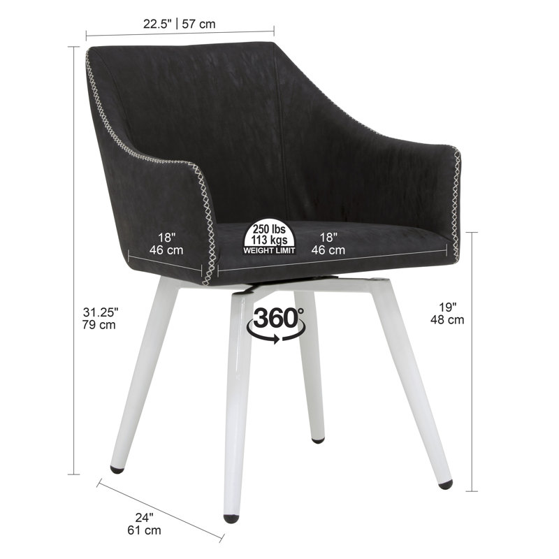 Faux Leather Swivel Armchair