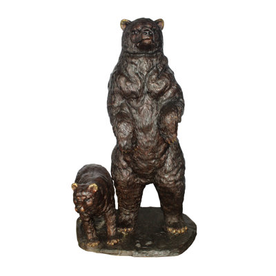 Statue ours géant en bronze de la collection Nifao 46 po x 34 po x H 70 po