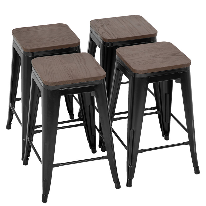 Tabouret de comptoir 24 po Malakoff, Noir