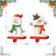Ensemble de 2 porte-chaussettes de Noël bonhomme de neige