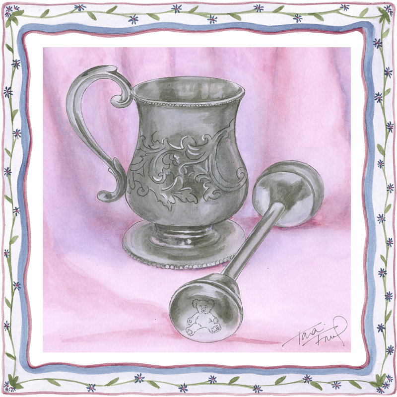Heirloom Cup & Rattle II by Tara Friel - Wrapped Canvas Print, 91cm H x 91cm W 