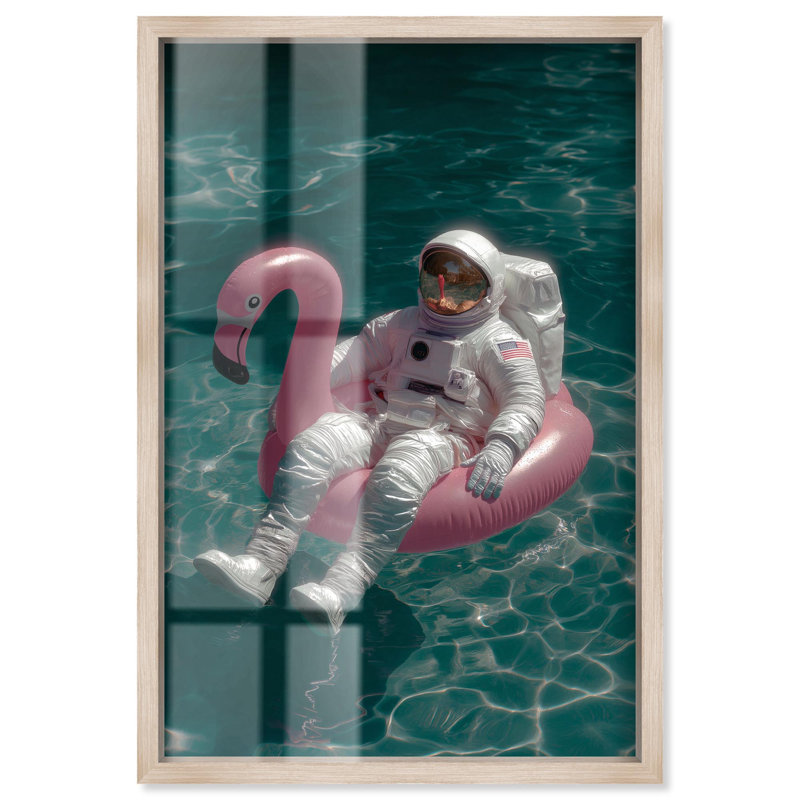 «Aqua Astronaut I I Shadowbox Print», art mural par Art Remedy, cadre blond, 17 x 25, Cadre blond, H 25 po x l 17 po