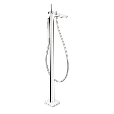 Puravida Single Handle Floor Mounted Freestanding Tub Filler Trim with Hand Shower