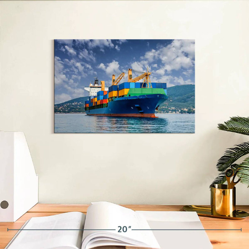 Mehar Merchant Container Ship, 8" H x 12" W