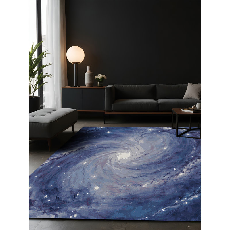 Tapis mauve soyeux et moelleux, Carré 6 pi