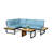  Hubhalsun Modern Outdoor Sectional Sofa Set with Teak Accents, L-Shaped Patio Conversation Set with Thick Cushions & Coffee Table, Weather-Resistant Metal Frame Patio Furniture for Backyard, Deck, Porch.-1889693017