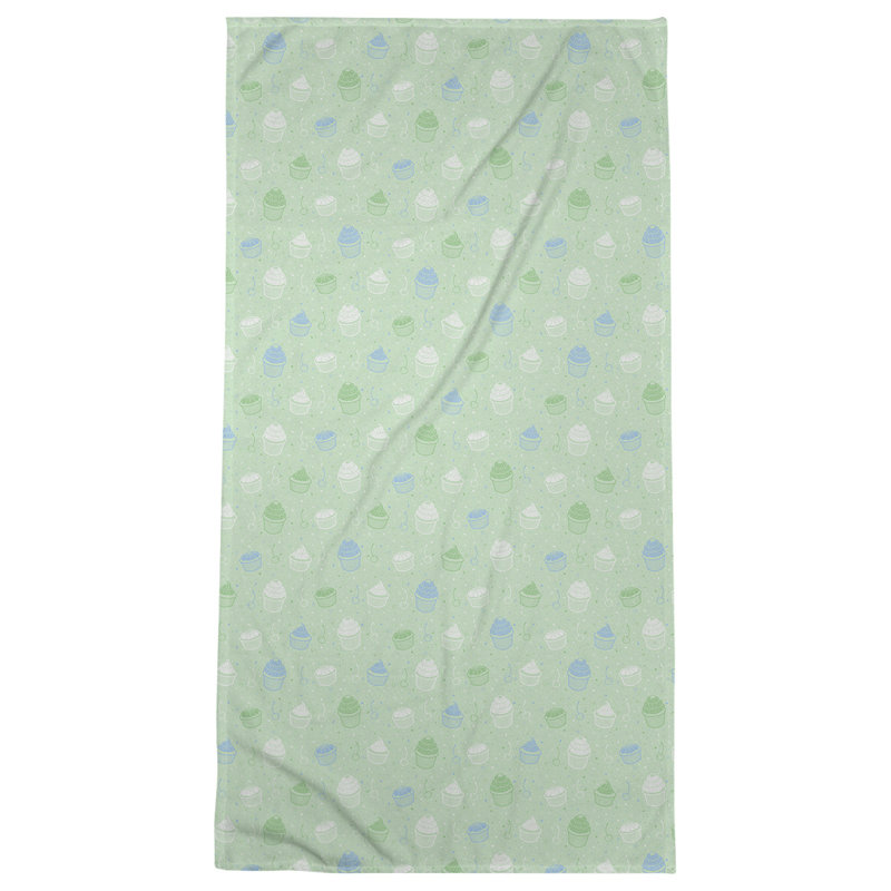 Katelyn Elizabeth Cotton Blend Bath Towel, Green/Blue