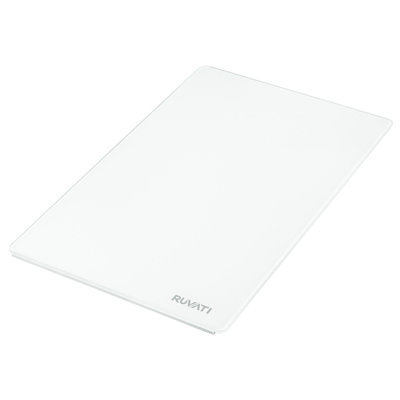 Ruvati LedgeFit White Tempered Glass Cutting Board for Ruvati Workstation Sinks 17 x 11 inch