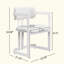 Ensemble de 2 chaises rembourrées en tissu avec structure en métal beige, capacité de poids de 265 lb-821497920