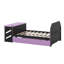 Lit de jour moderne en bois pleine grandeur avec lit gigogne simple, bureau et port USB, structure de canapé-lit plateforme élégante inspirée du jeu vidéo