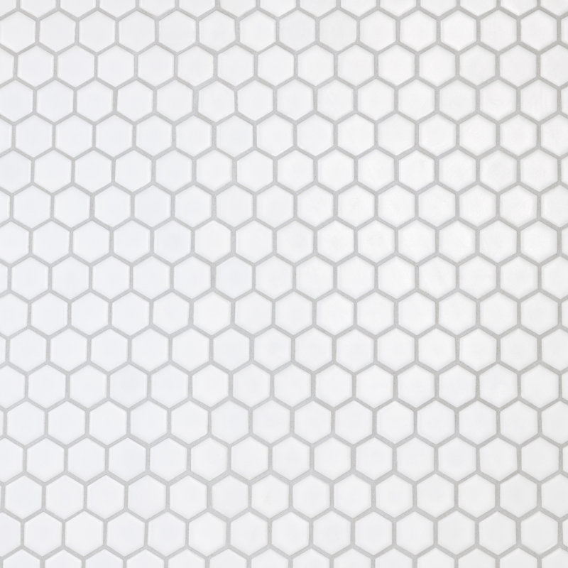 Carreau de mosaïque en porcelaine pour plancher et mur de 11-7 / 8 "x 13-1 / 4" Hudson, Blanc mat