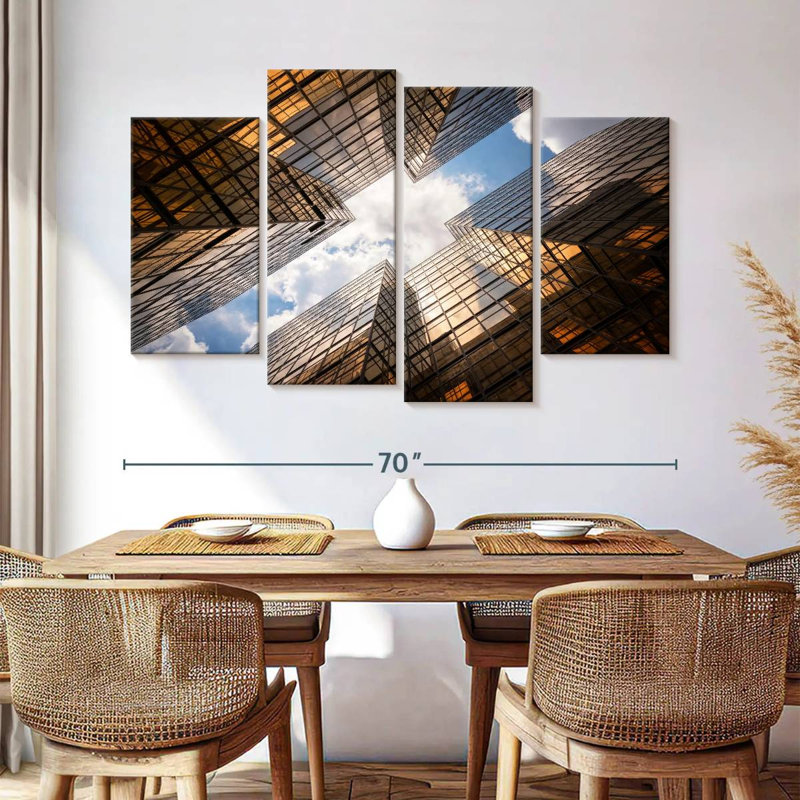 Lilie Glass Skyscrapers, 42" H x 68" W