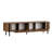 Modern TV Stand with Metal Legs, Kafkas Oak & Black, 70.9 x 11.8 x 17.7 inches | 100% Melamine Coated Particle Board, Durable & Stylish Design-2070002645