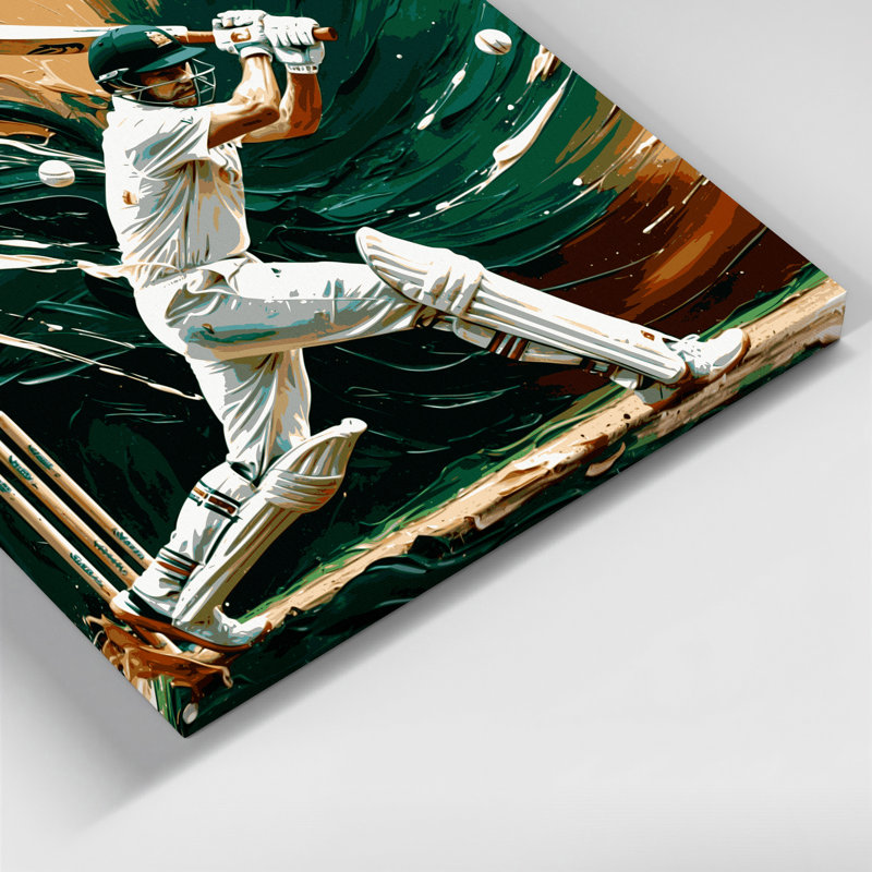 Sports, cricket vert, art mural sur toile, H 24 po x l 36 po